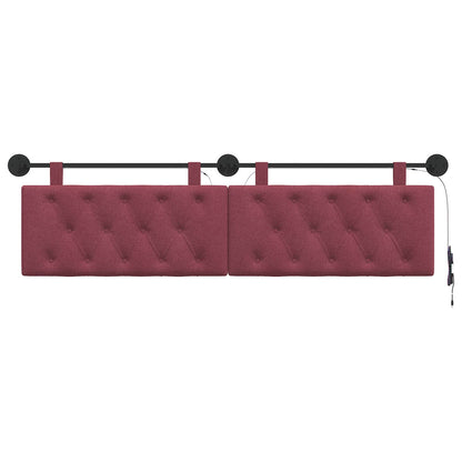 Hangend hoofdbord Met LED-verlichting Wijnrood Stof