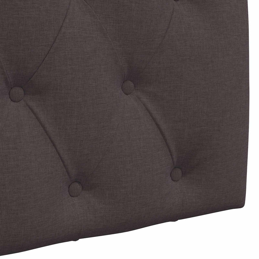 Hangend hoofdbord Met LED-verlichting Donkerbruin Stof