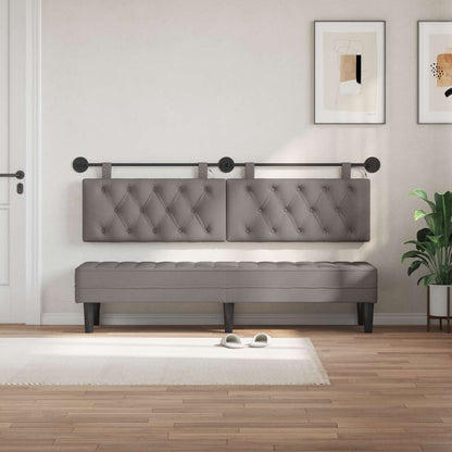 Hangend hoofdbord Met LED-verlichting Taupe Stof