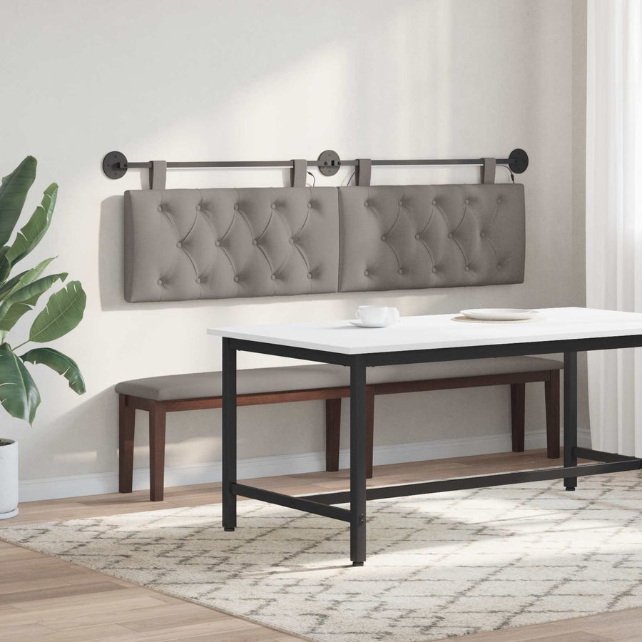 Hangend hoofdbord Met LED-verlichting Taupe Stof