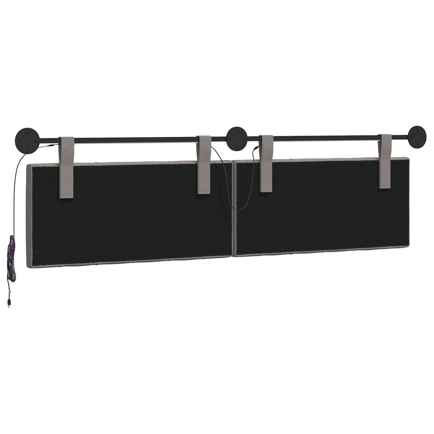 Hangend hoofdbord Met LED-verlichting Taupe Stof