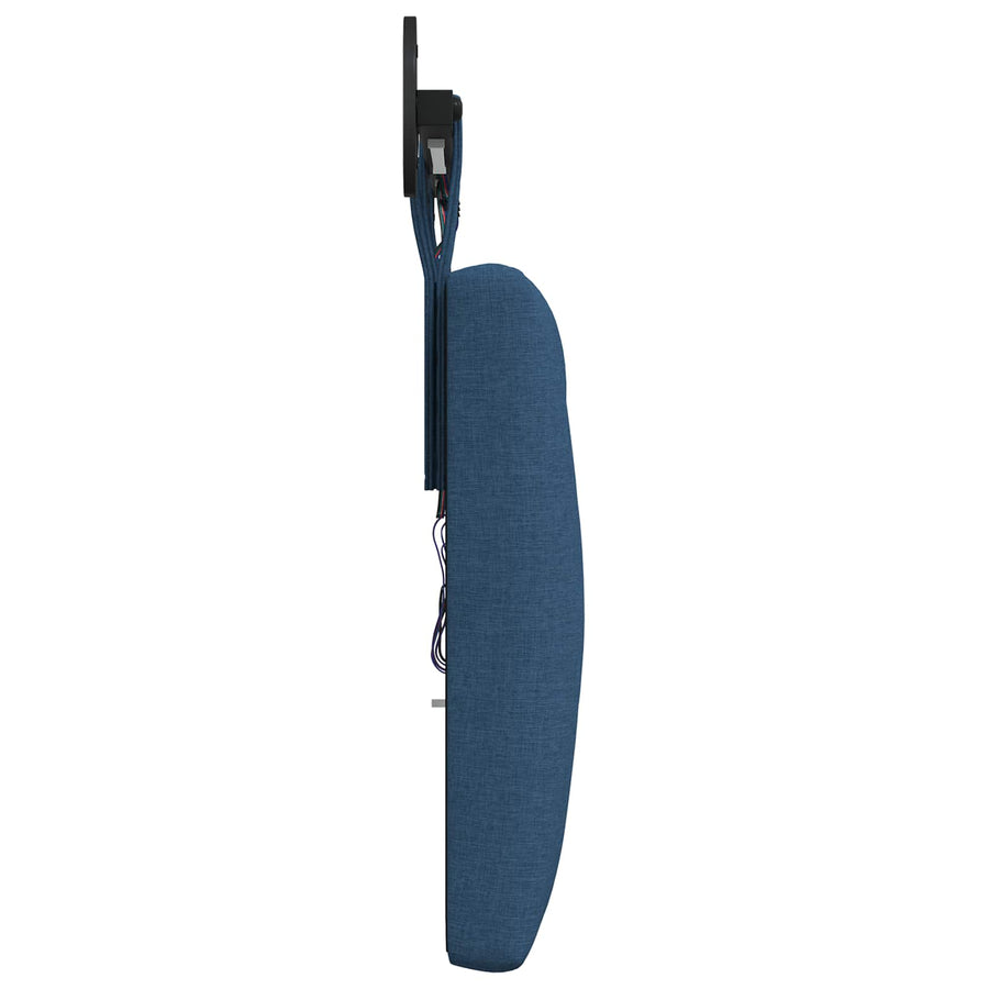 Hangend hoofdbord Met LED-verlichting Blauw Stof