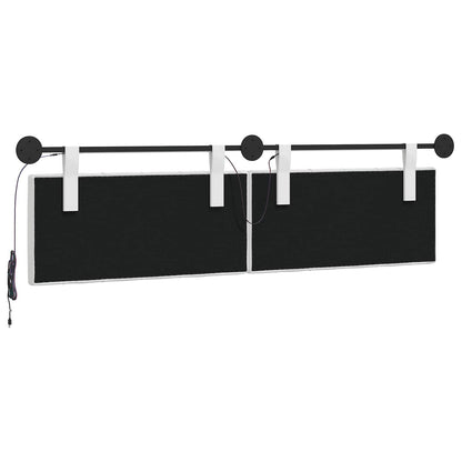 Hangend hoofdbord Met LED-verlichting Wit Stof