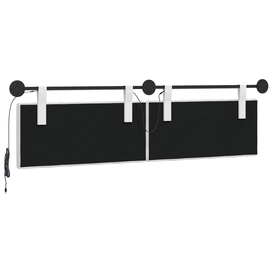 Hangend hoofdbord Met LED-verlichting Wit Stof