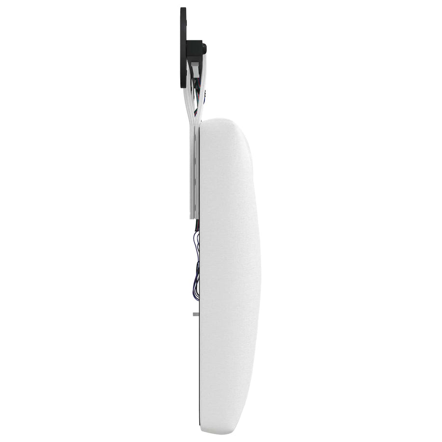 Hangend hoofdbord Met LED-verlichting Wit Stof