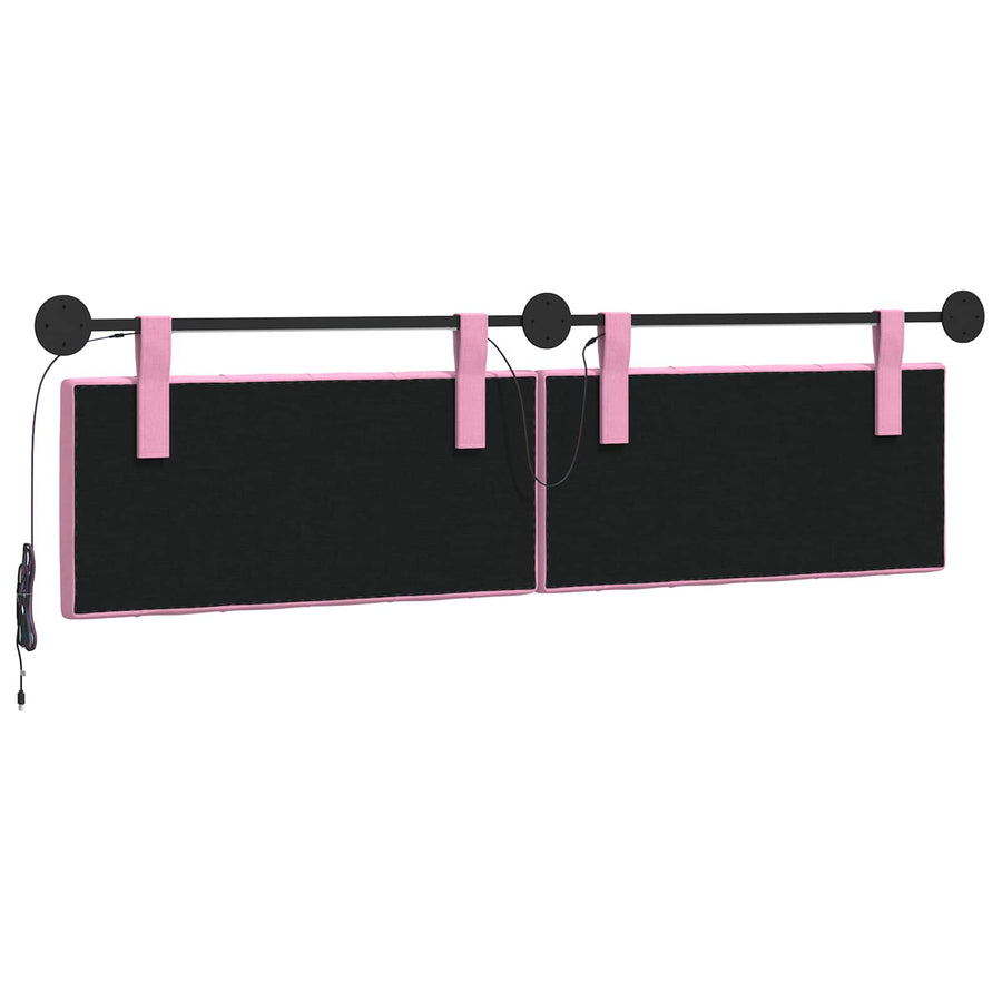 Hangend hoofdbord Met LED-verlichting Roze Stof