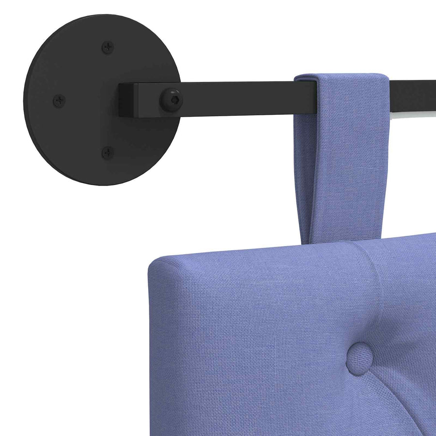 Hangend hoofdbord Met LED-verlichting Jeans Blauw Stof