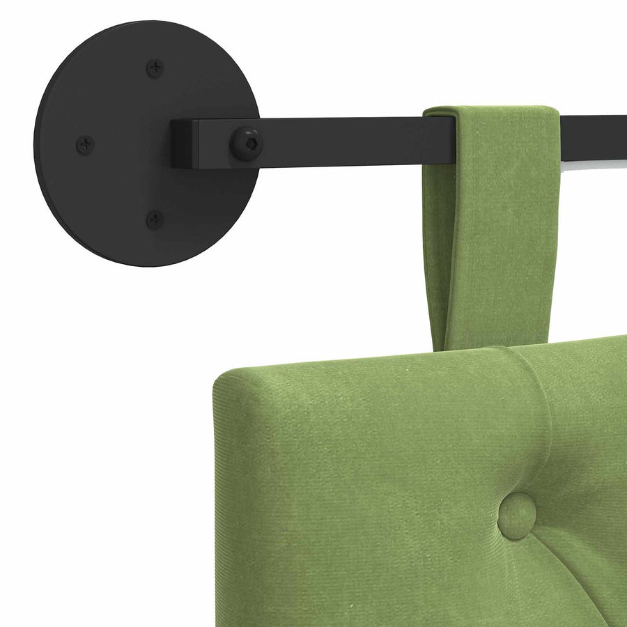 Hangend hoofdbord Met LED-verlichting Lichtgroen Fluweel