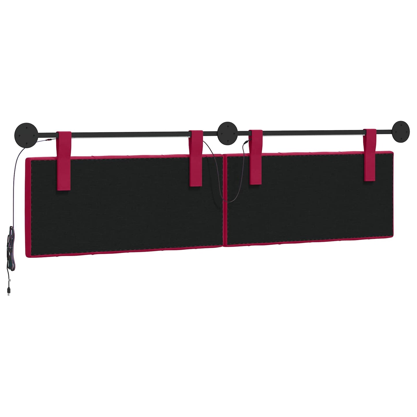 Hangend hoofdbord Met LED-verlichting Wijnrood Fluweel