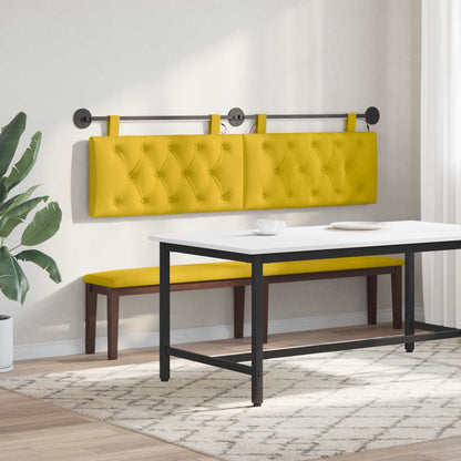 Hangend hoofdbord Met LED-verlichting Geel Fluweel