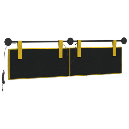 Hangend hoofdbord Met LED-verlichting Geel Fluweel