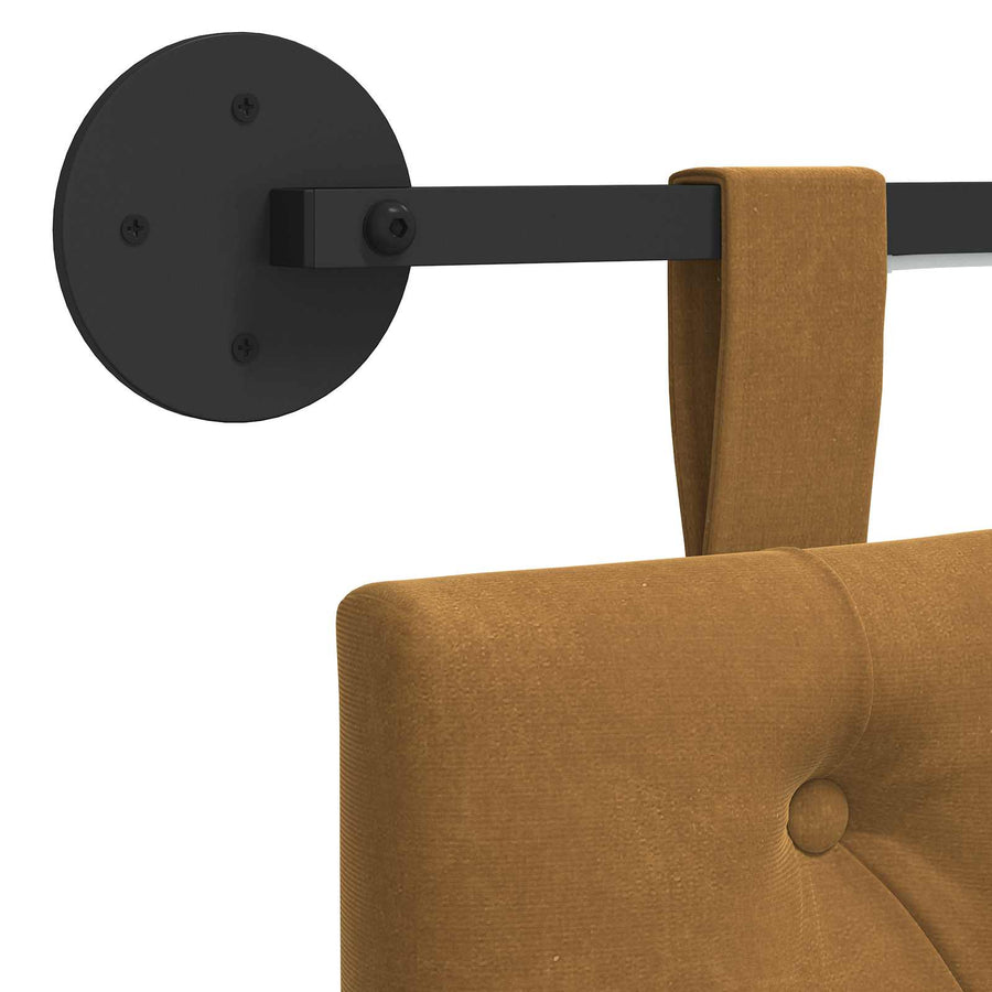 Hangend hoofdbord Met LED-verlichting Bruin Fluweel