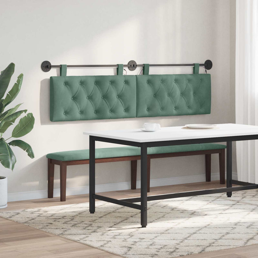 Hangend hoofdbord Met LED-verlichting Zeegroen Fluweel
