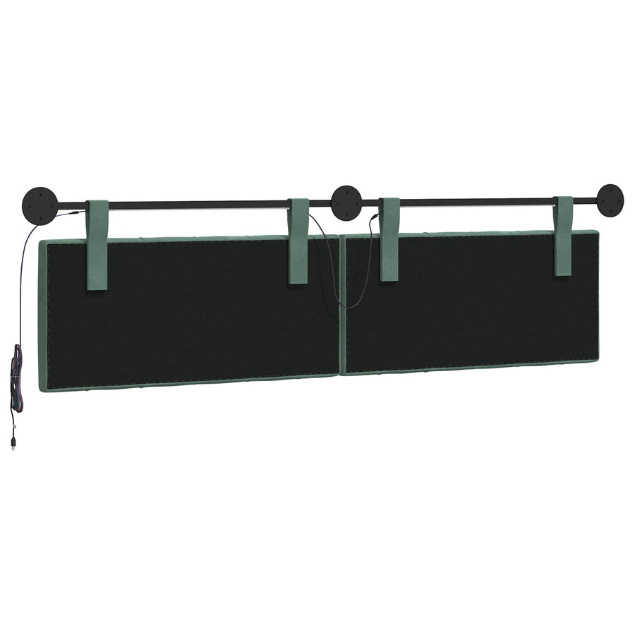 Hangend hoofdbord Met LED-verlichting Zeegroen Fluweel