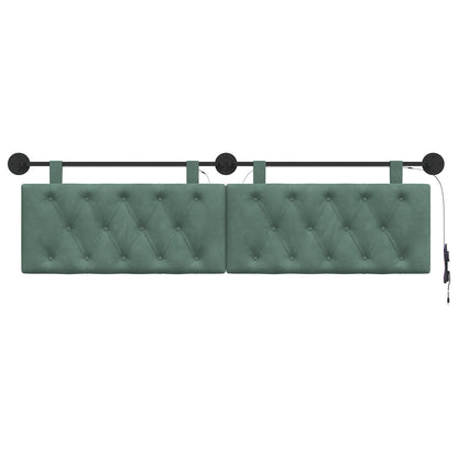 Hangend hoofdbord Met LED-verlichting Zeegroen Fluweel