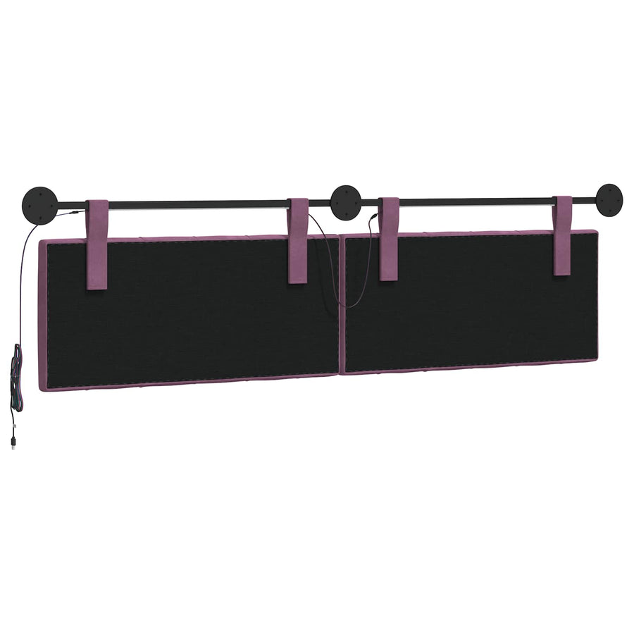 Hangend hoofdbord Met LED-verlichting Paars Fluweel