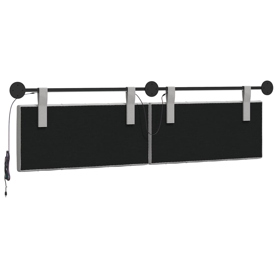 Hangend hoofdbord Met LED-verlichting Wolkengrijs Stof