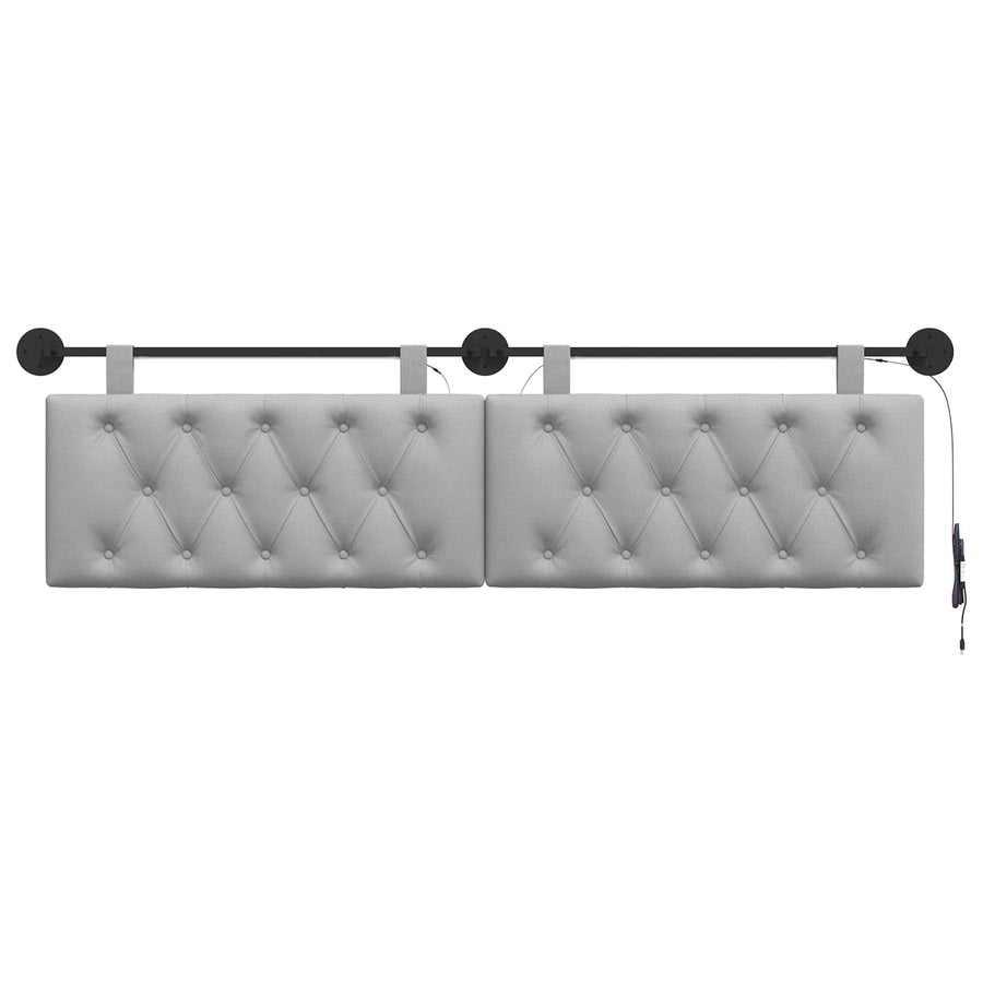 Hangend hoofdbord Met LED-verlichting Wolkengrijs Stof