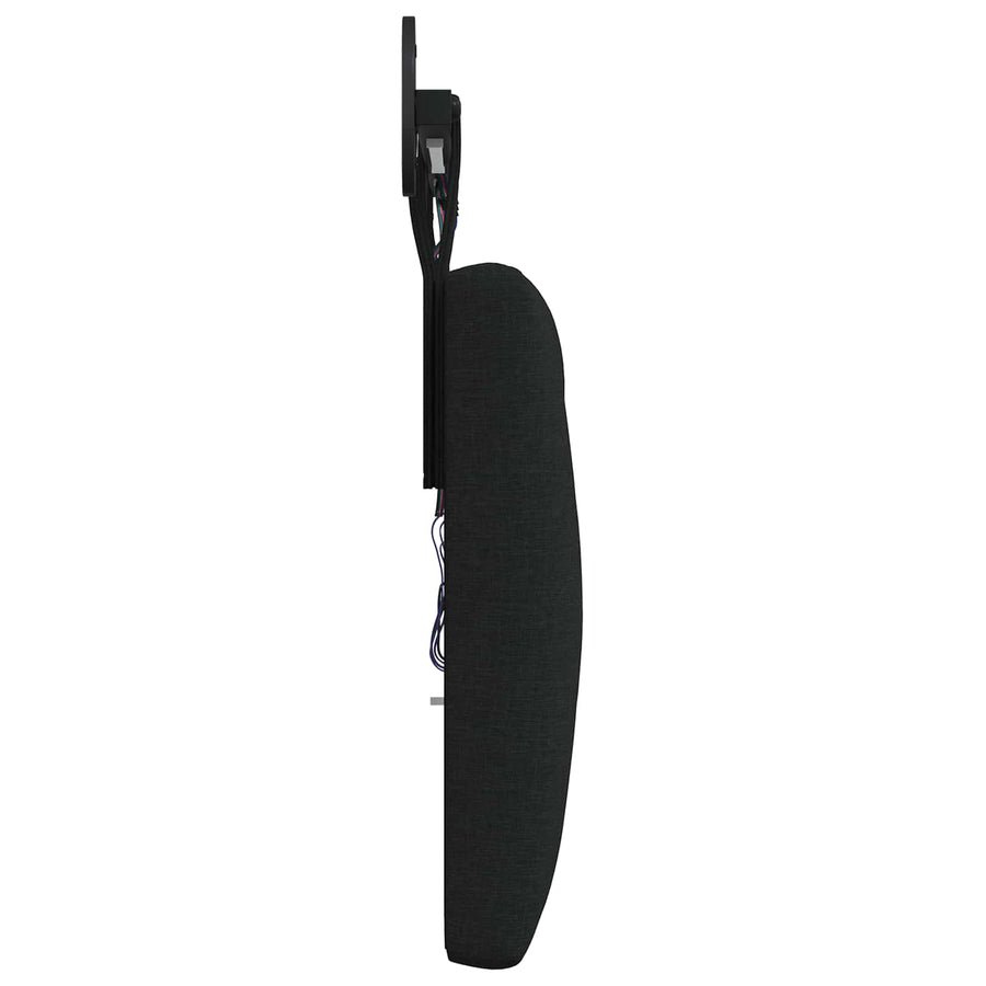 Hangend hoofdbord Met LED-verlichting Zwart Stof