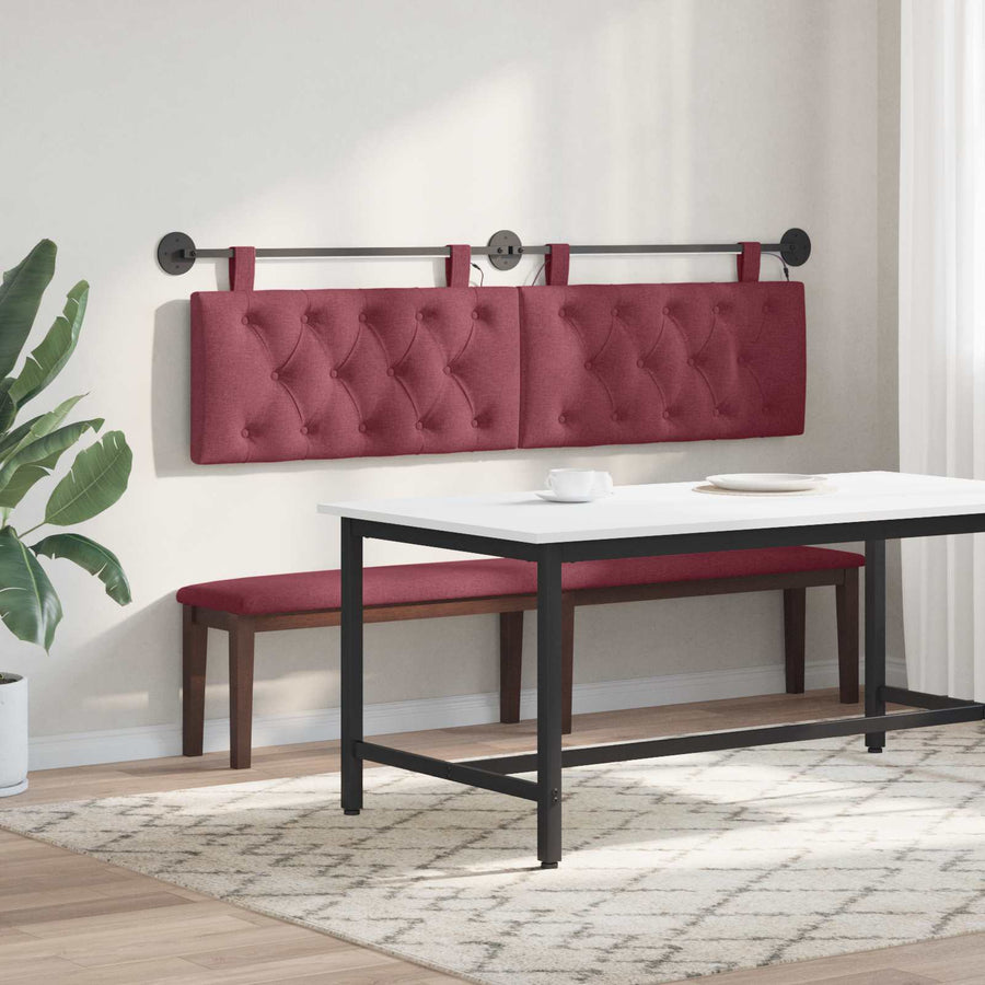 Hangend hoofdbord Met LED-verlichting Wijnrood Stof