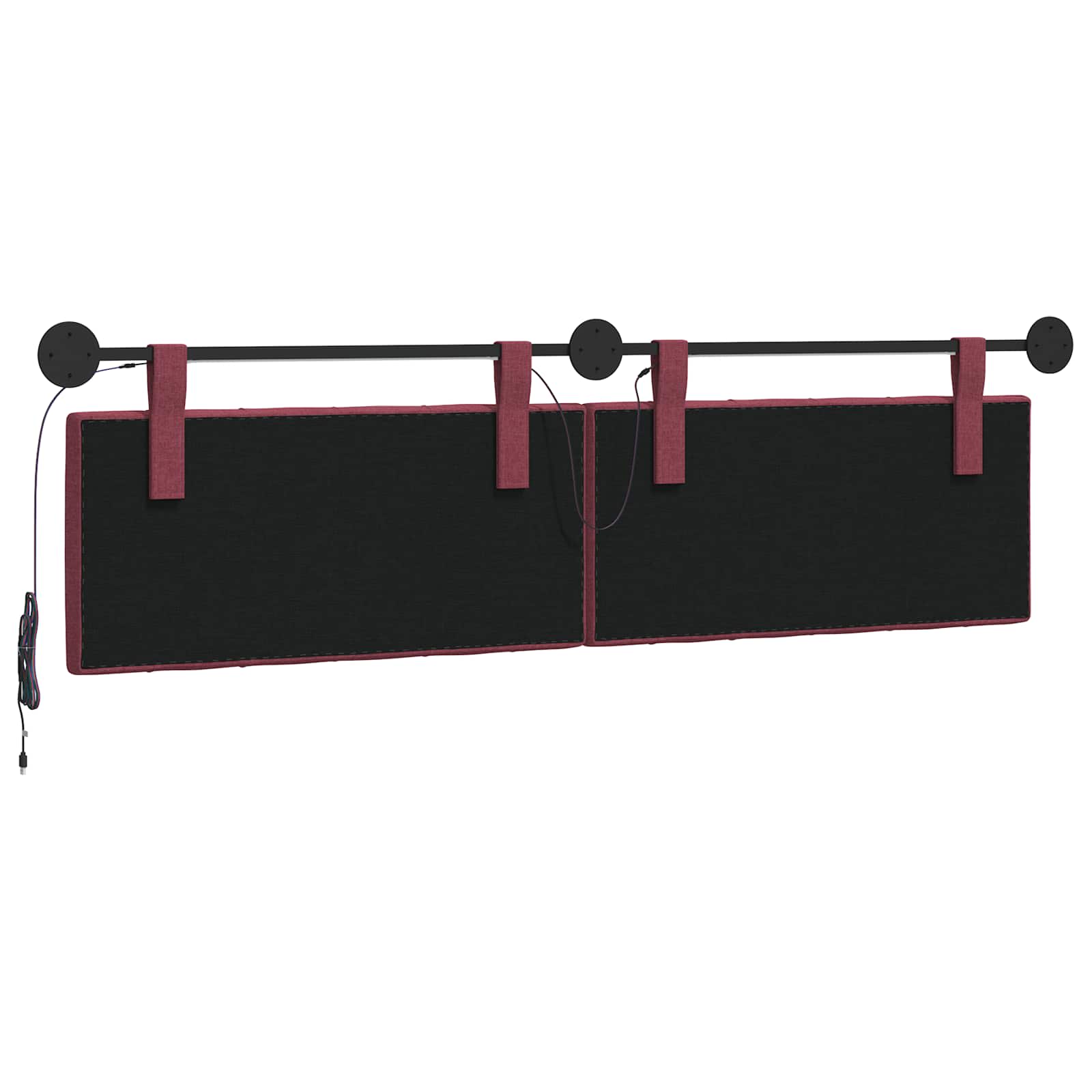 Hangend hoofdbord Met LED-verlichting Wijnrood Stof