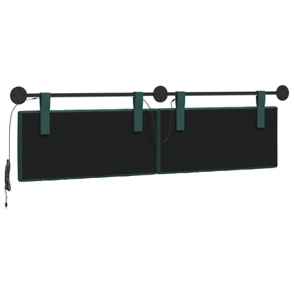 Hangend hoofdbord Met LED-verlichting Donkergroen Stof