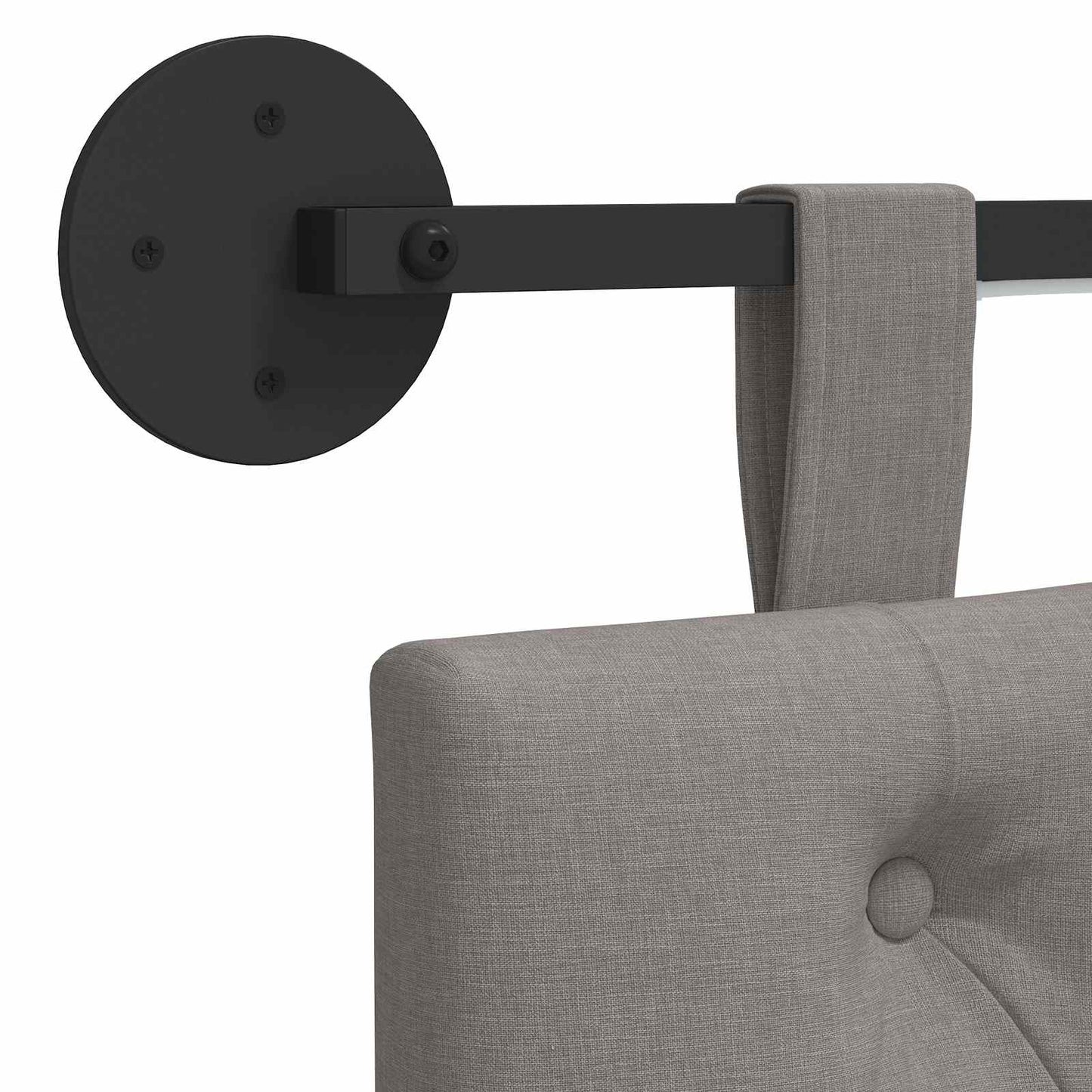 Hangend hoofdbord Met LED-verlichting Taupe Stof