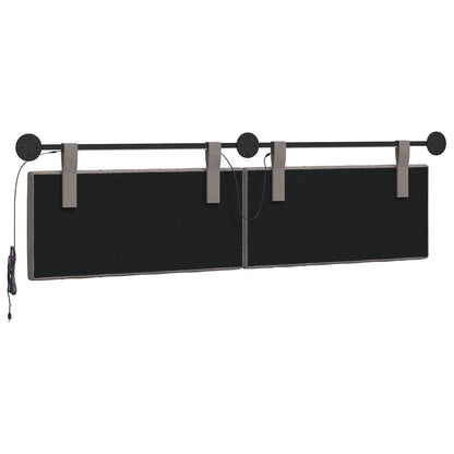 Hangend hoofdbord Met LED-verlichting Taupe Stof