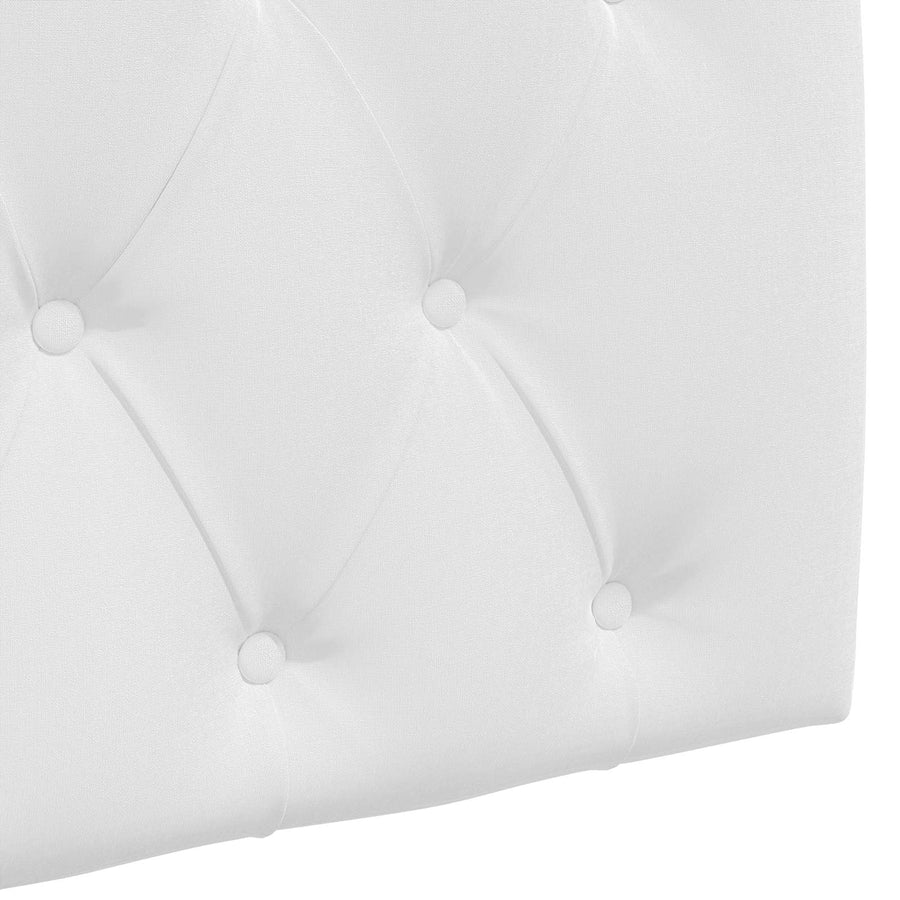 Hangend hoofdbord Met LED-verlichting Wit Stof