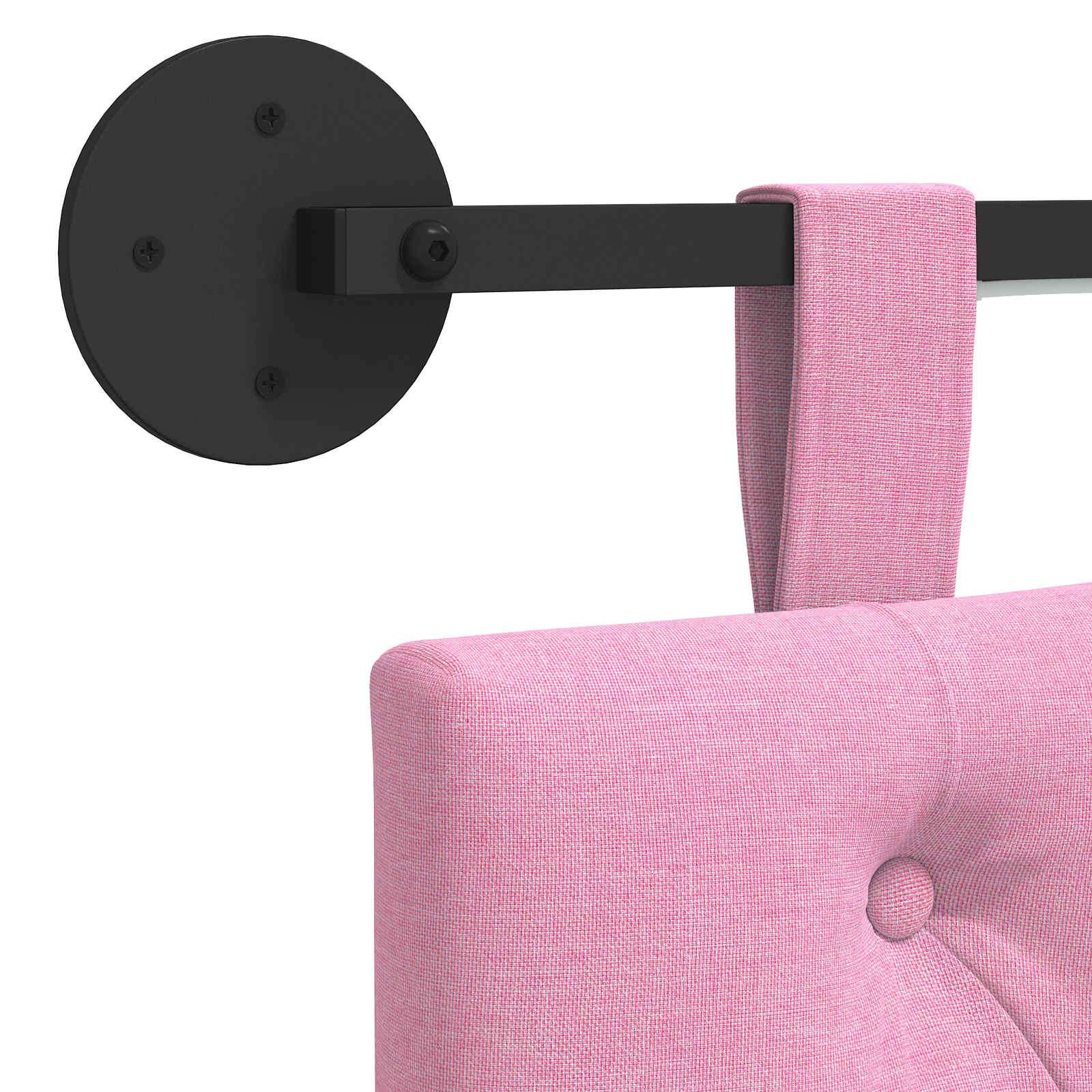 Hangend hoofdbord Met LED-verlichting Roze Stof