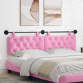Hangend hoofdbord Met LED-verlichting Roze Stof