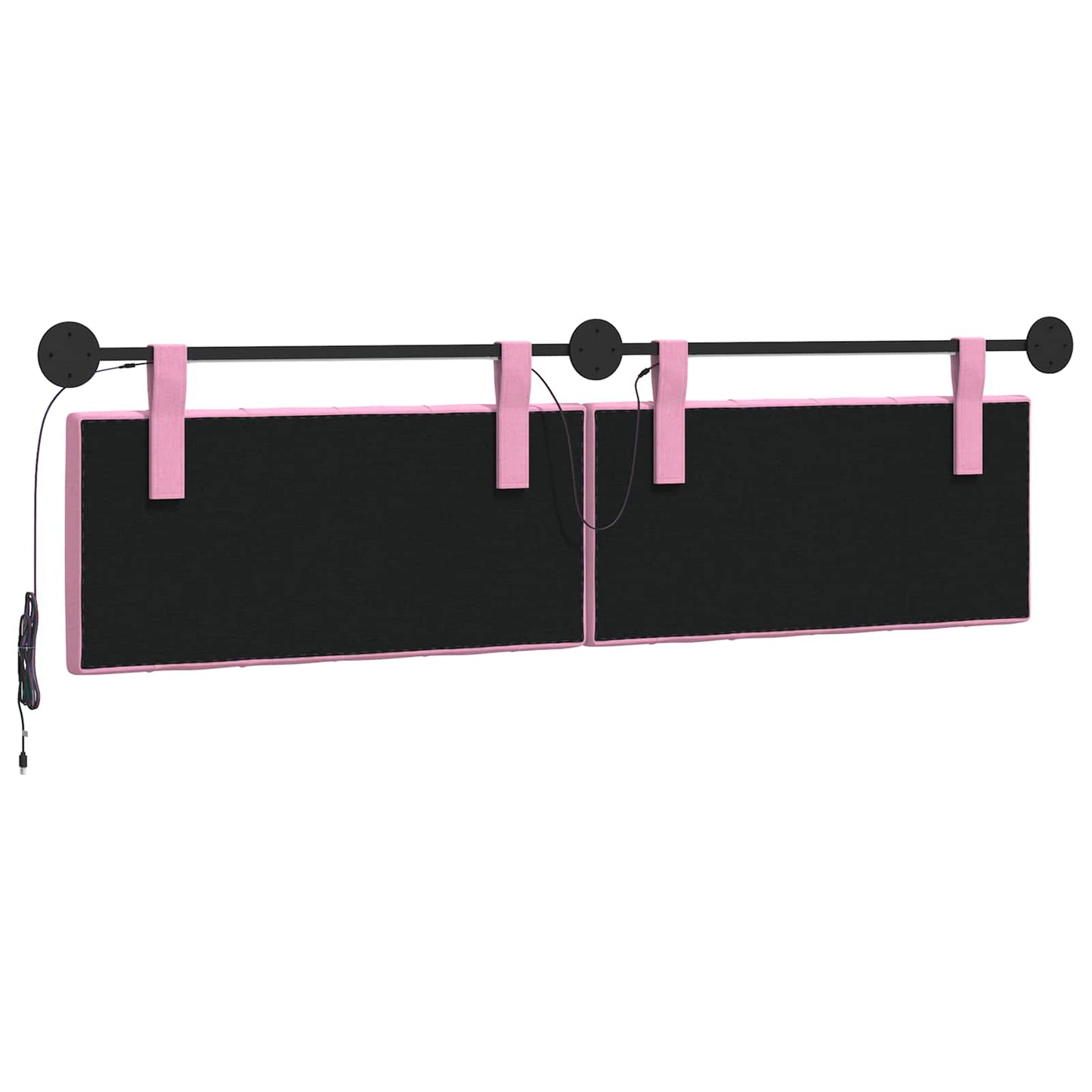 Hangend hoofdbord Met LED-verlichting Roze Stof