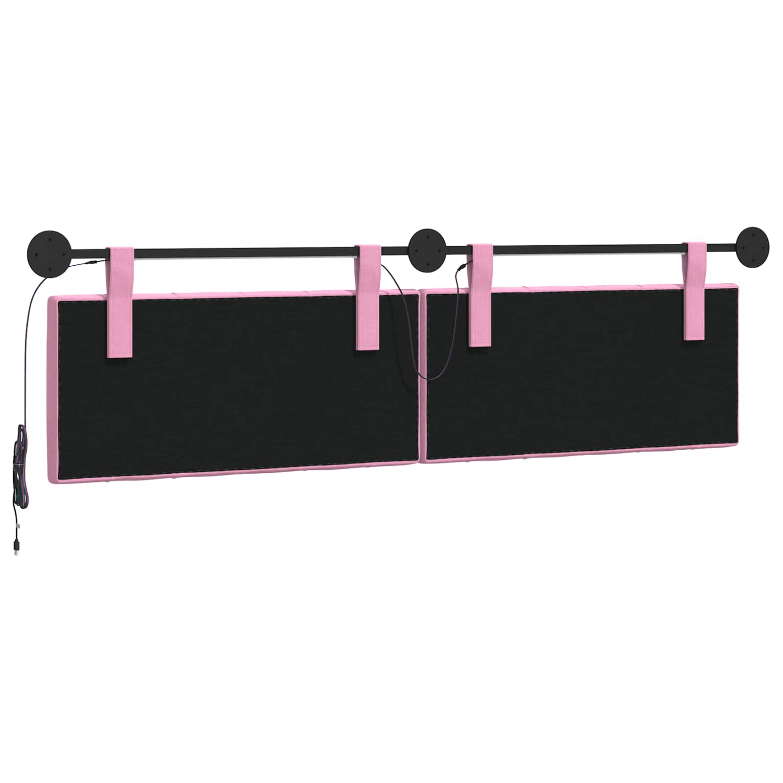 Hangend hoofdbord Met LED-verlichting Roze Stof