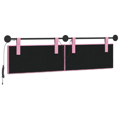 Hangend hoofdbord Met LED-verlichting Roze Stof