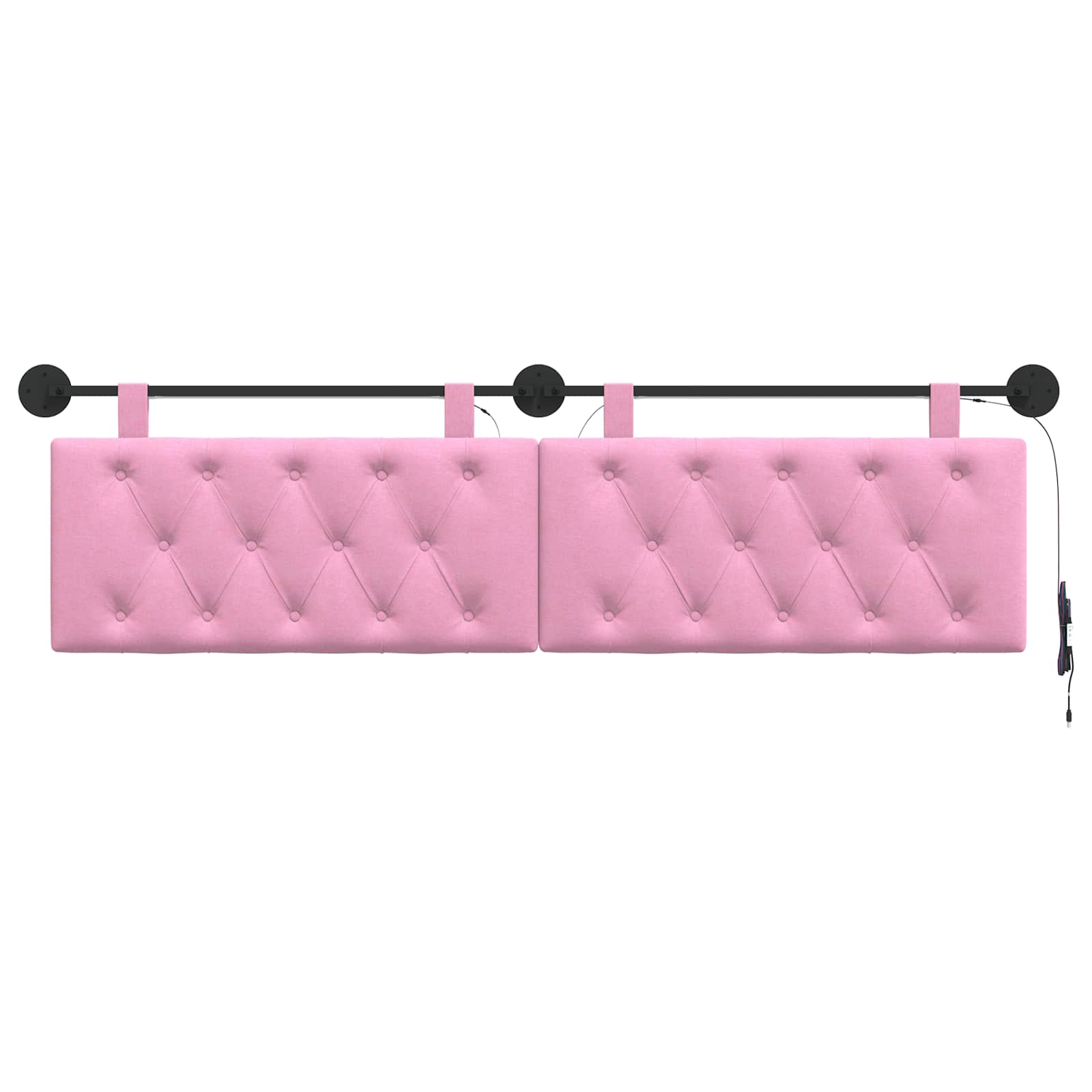 Hangend hoofdbord Met LED-verlichting Roze Stof