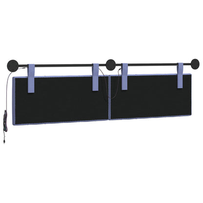 Hangend hoofdbord Met LED-verlichting Jeans Blauw Stof