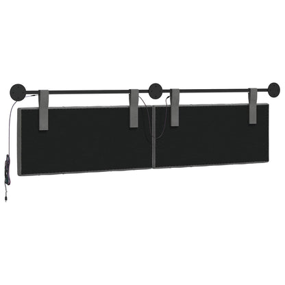 Hangend hoofdbord Met LED-verlichting Donkergrijs Fluweel