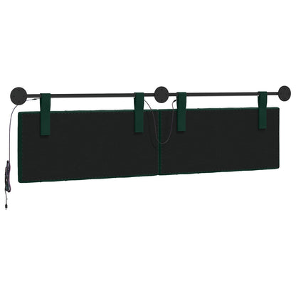 Hangend hoofdbord Met LED-verlichting Donkergroen Fluweel
