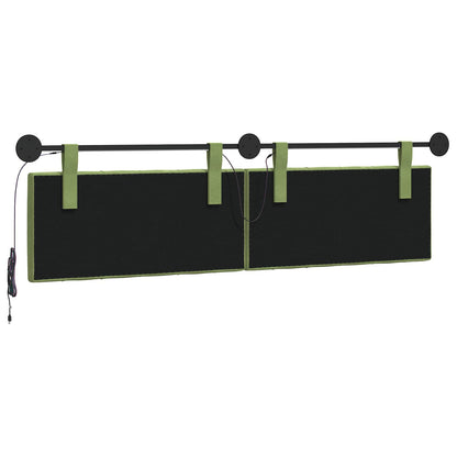 Hangend hoofdbord Met LED-verlichting Lichtgroen Fluweel