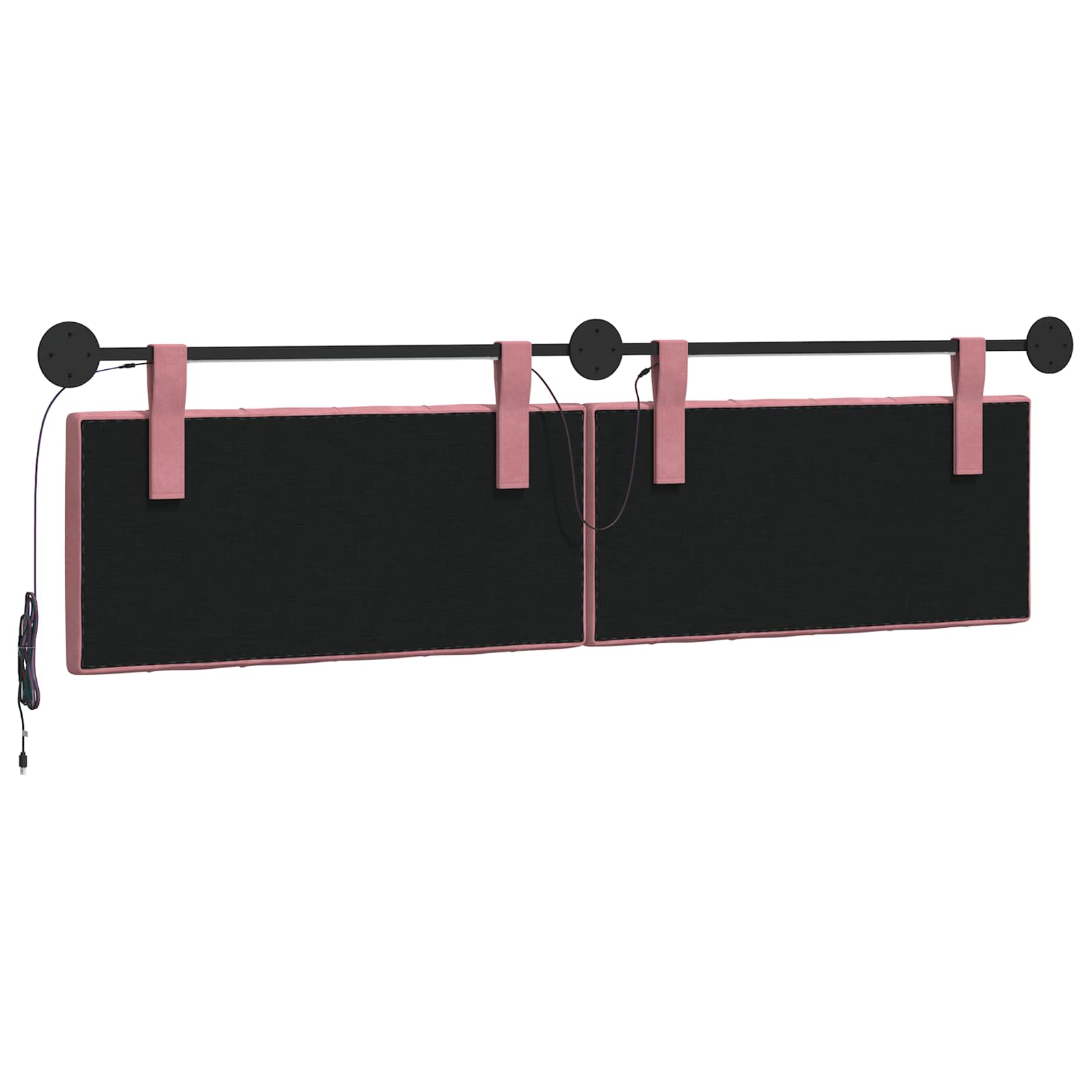 Hangend hoofdbord Met LED-verlichting Roze Fluweel