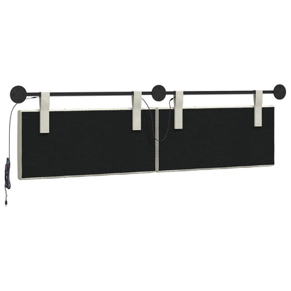 Hangend hoofdbord Met LED-verlichting Crèmekleurig Fluweel