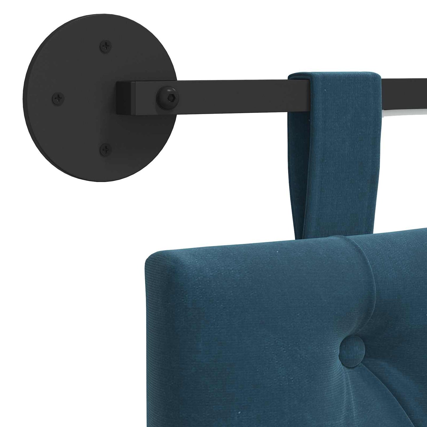 Hangend hoofdbord Met LED-verlichting Blauw Fluweel