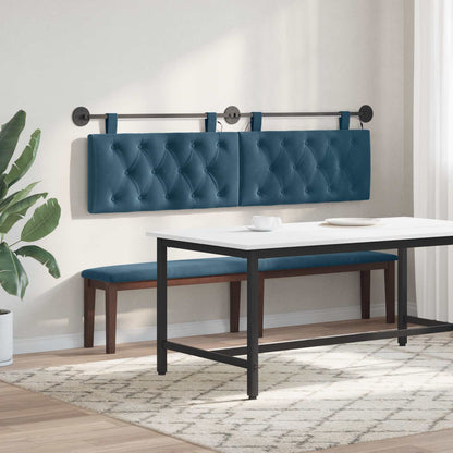 Hangend hoofdbord Met LED-verlichting Blauw Fluweel