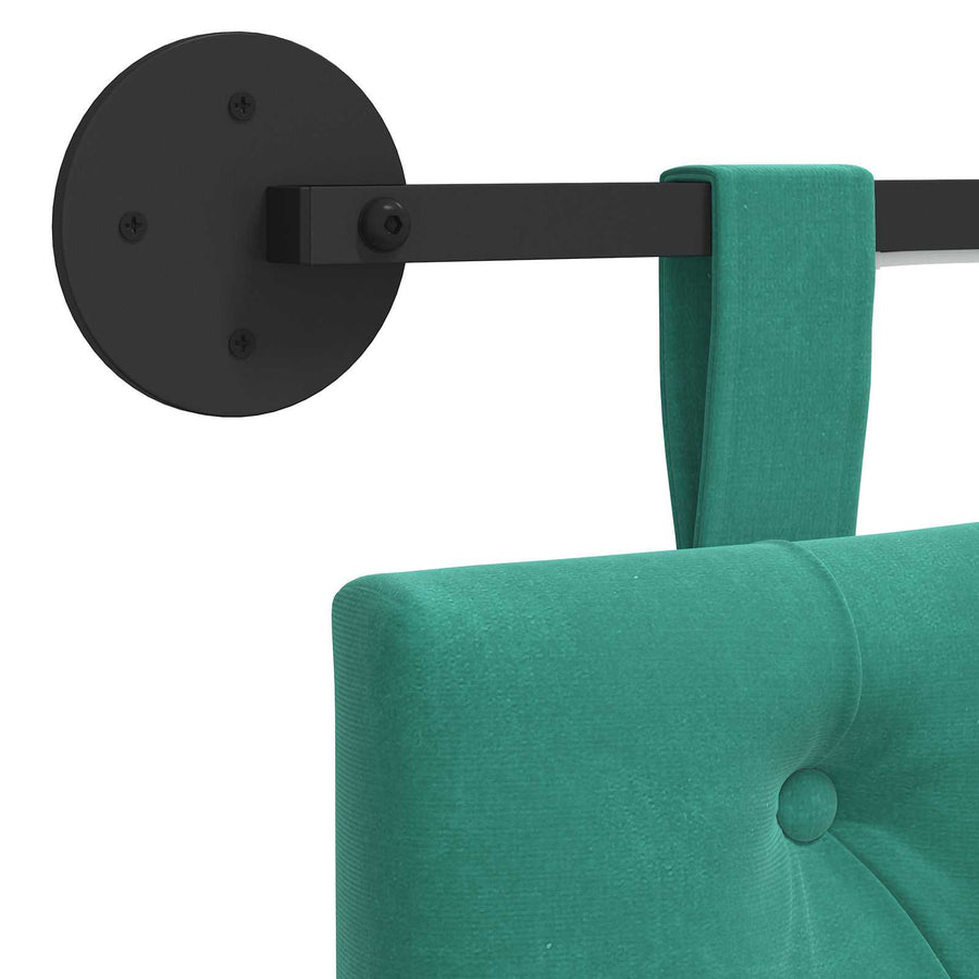Hangend hoofdbord Met LED-verlichting Turquoise Fluweel