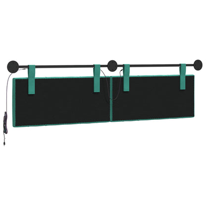 Hangend hoofdbord Met LED-verlichting Turquoise Fluweel