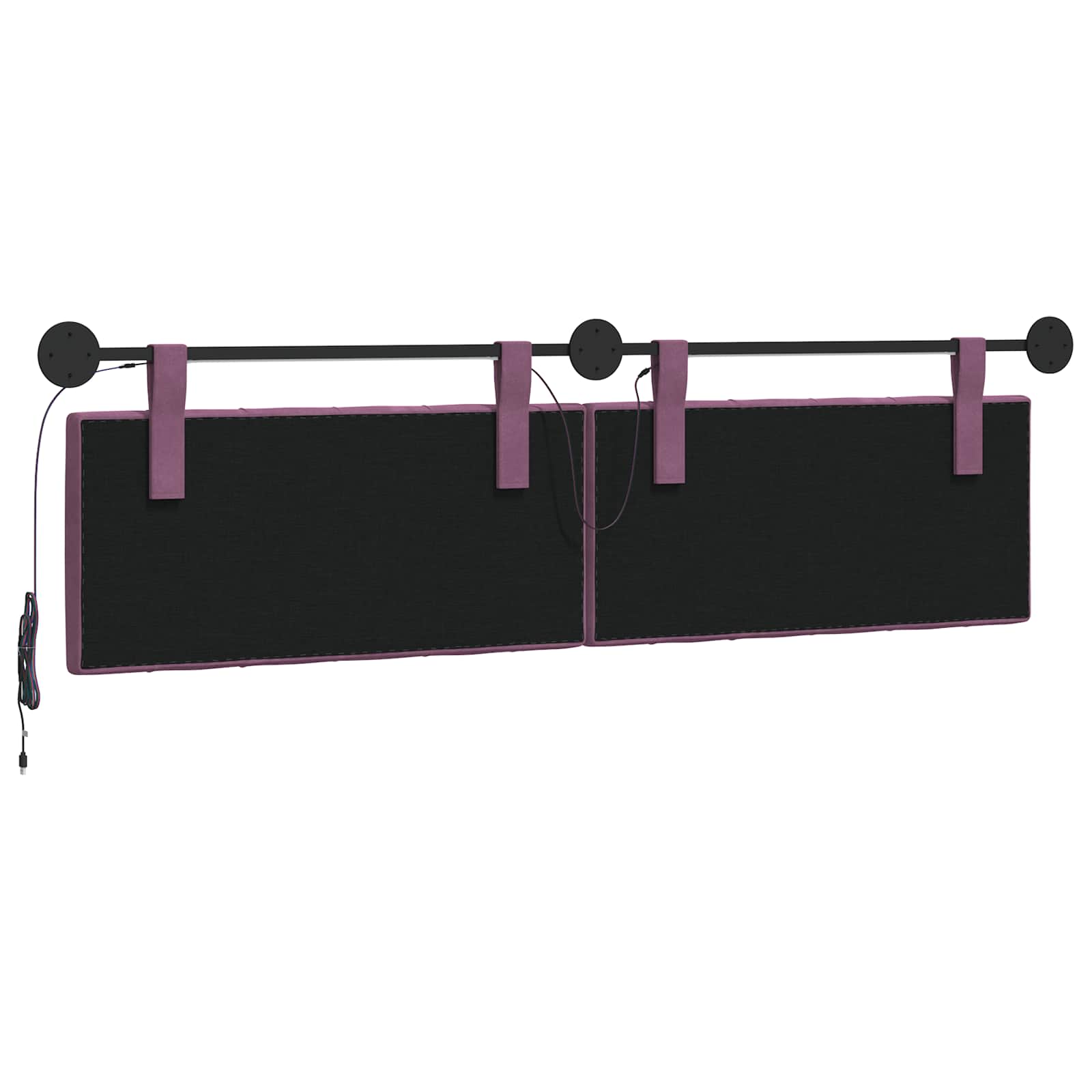 Hangend hoofdbord Met LED-verlichting Paars Fluweel