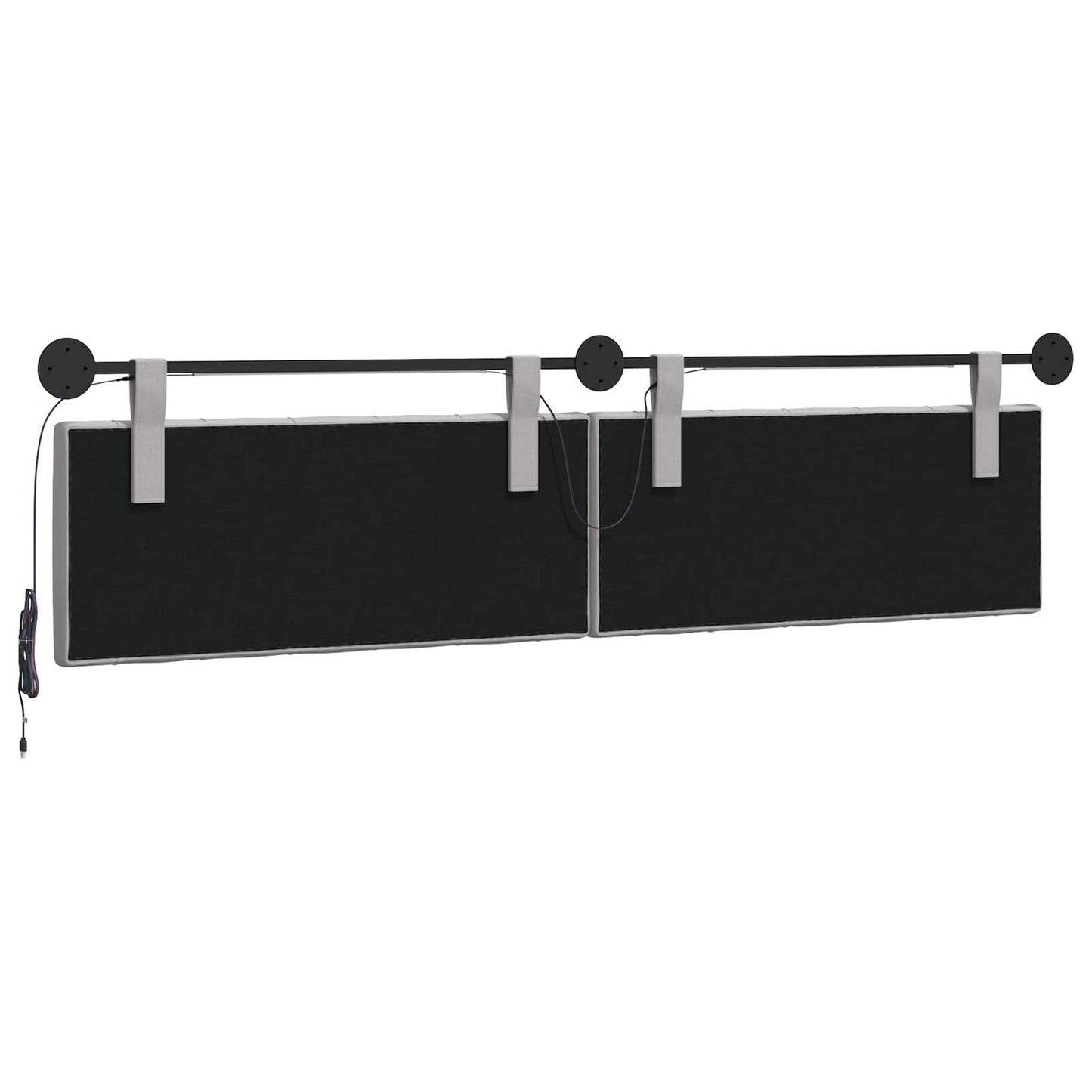 Hangend hoofdbord Met LED-verlichting Wolkengrijs Stof