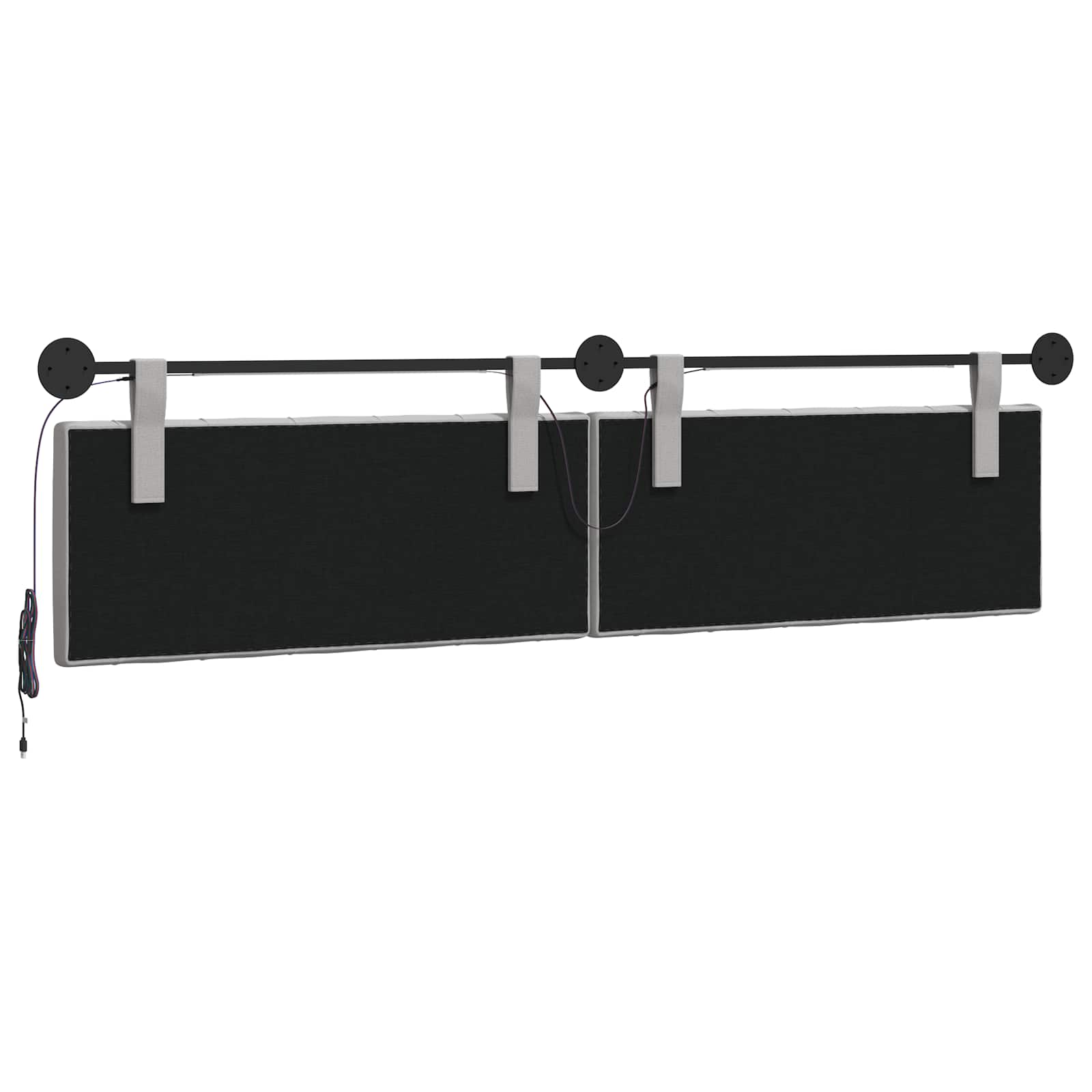 Hangend hoofdbord Met LED-verlichting Wolkengrijs Stof