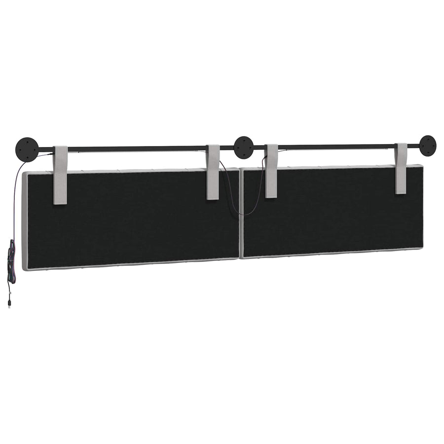 Hangend hoofdbord Met LED-verlichting Wolkengrijs Stof