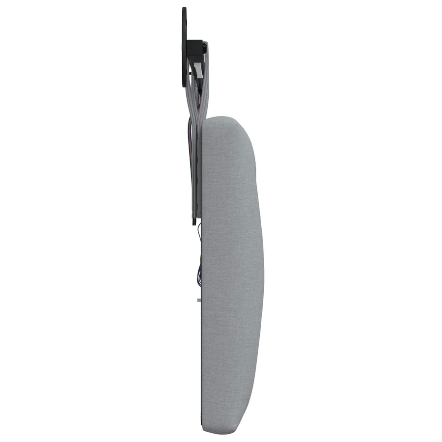 Hangend hoofdbord Met LED-verlichting Lichtgrijs Stof